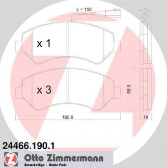 Гальмiвнi колодки дисковi переднi ZIMMERMANN 24466.190.1