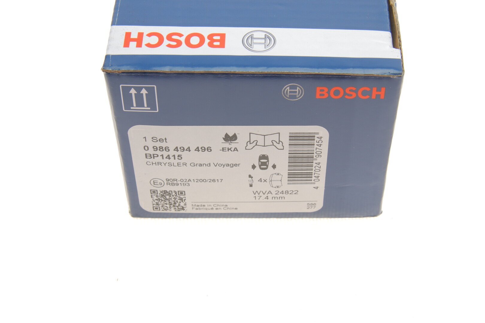 Гальмівні колодки, дискові BOSCH 0986494496 Dodge Caravan, Grand Caravan, Journey; Fiat Freemont; Chrysler Voyager — Гальмівна система / Гальмівні колодки — фот