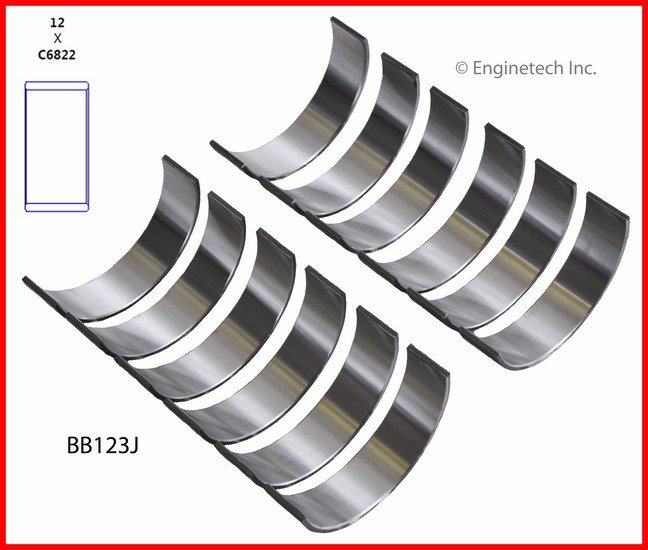 Власники шатунні 0,75MM Enginetech BB123J075MM Dodge Dakota, Durango, Nitro, Ram 1500; Jeep Commander, Grand Cherokee