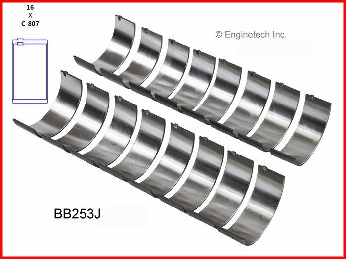 Вкладиші шатунні Std. Enginetech BB253J GMC Sierra 1500, Yukon, Yukon XL 1500; Chevrolet Silverado 1500, Tahoe; Cadillac Escalade