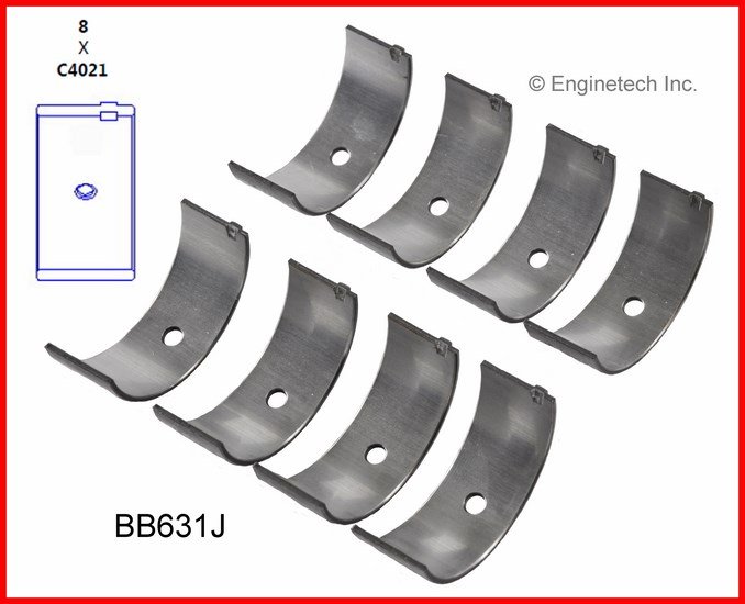 Вкладиші шатунні 0.50MM Enginetech BB631J50MM Ford Focus