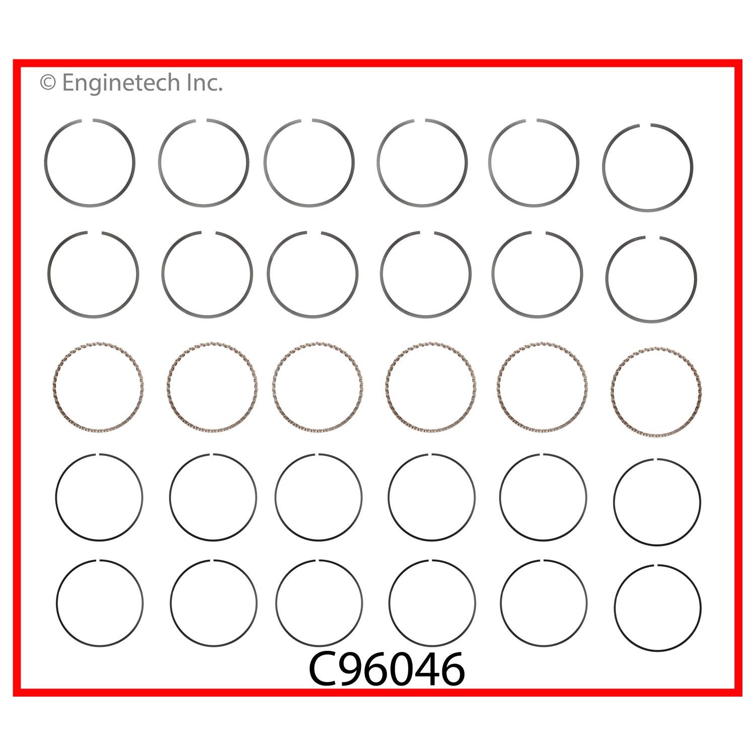 Кільця поршневі STD Enginetech C96046STD Chrysler 300C, 300M, Concorde, Intrepid, LHS, New Yorker, Pacifica; Dodge Avenger, Caravan, Intrepid