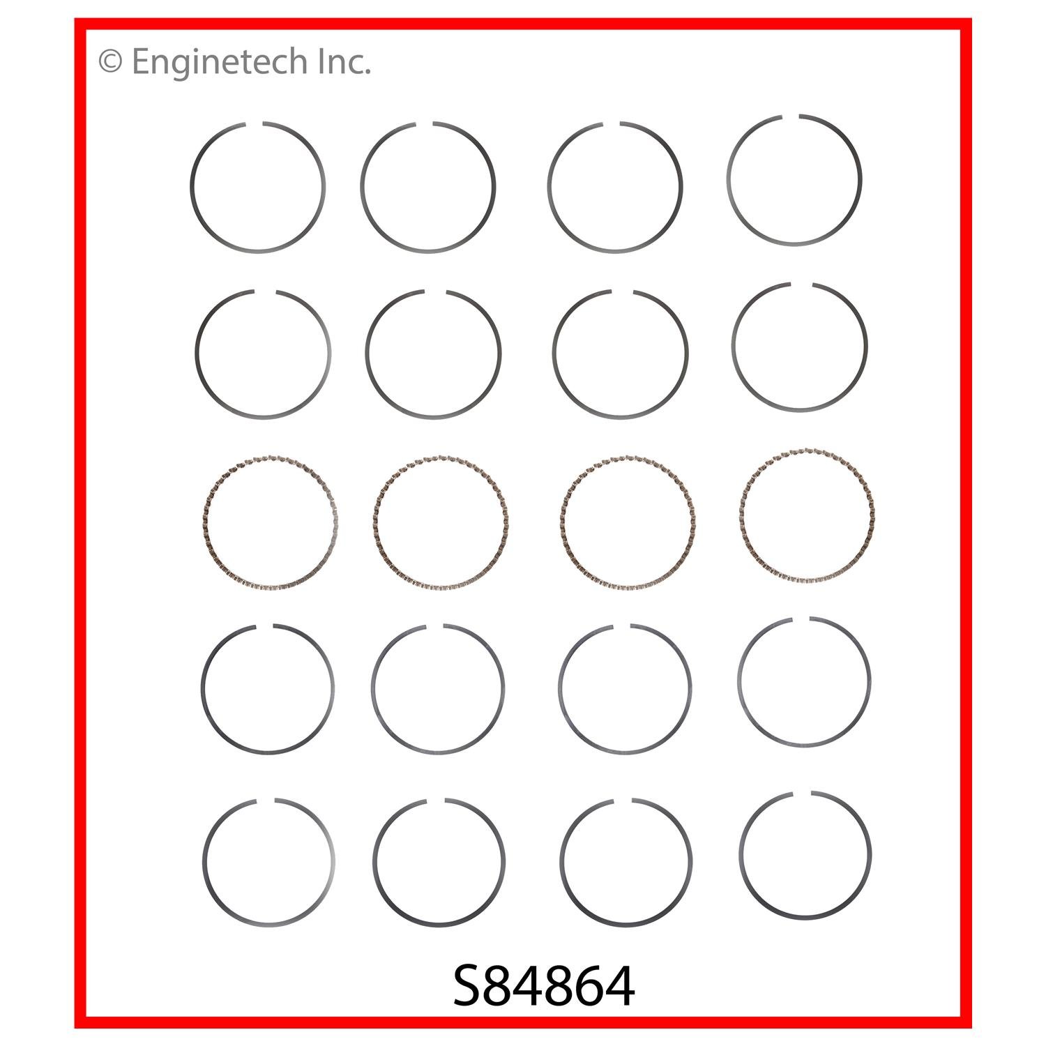 Кільця поршневі STD 1,5X1,5X3,0 к-кт Enginetech S84864 Ford Focus