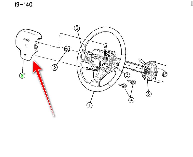 Подушка безпеки керма MOPAR 4856623 Jeep Grand Cherokee