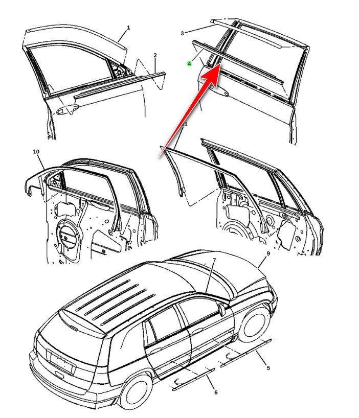 Молдінг дверки задньої, лівої MOPAR 5054119AG Chrysler Pacifica