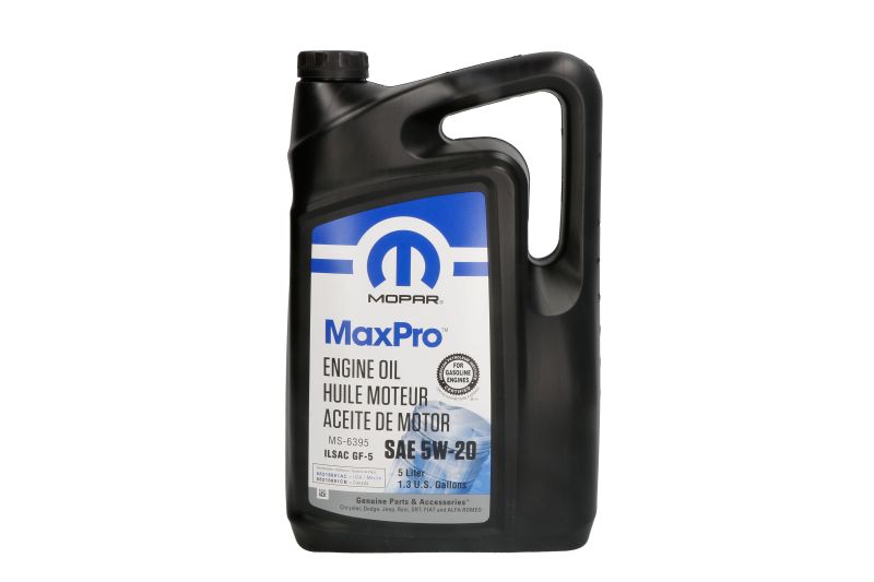 Моторна олива MaxPro 5w-20 5L MOPAR 68518203AA Chrysler New Yorker, LHS, Intrepid, Concorde, Crossfire, Town & Country, PT Cruiser, Pacifica, Aspen, Sebring, 200; Jeep Wrangler, Renegade, Cherokee, Grand Cherokee