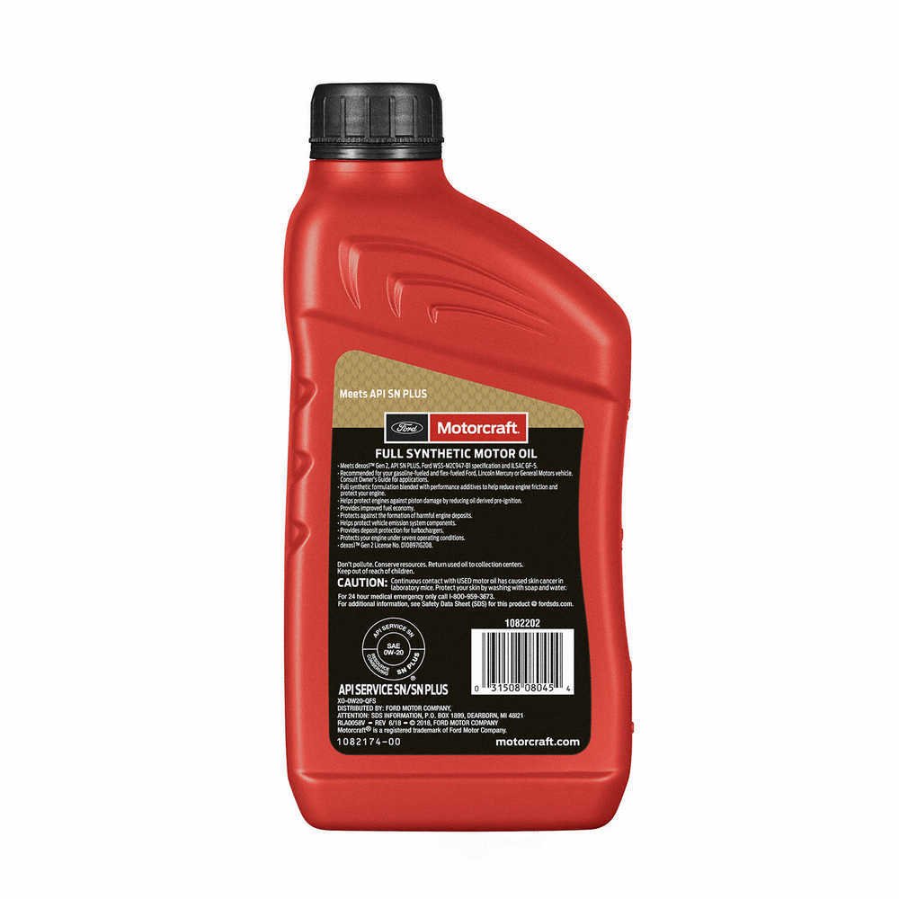 Олива 0W20 1 кварта (946мл) Motorcraft XO0W20QFS Lincoln MKZ; Ford Fusion