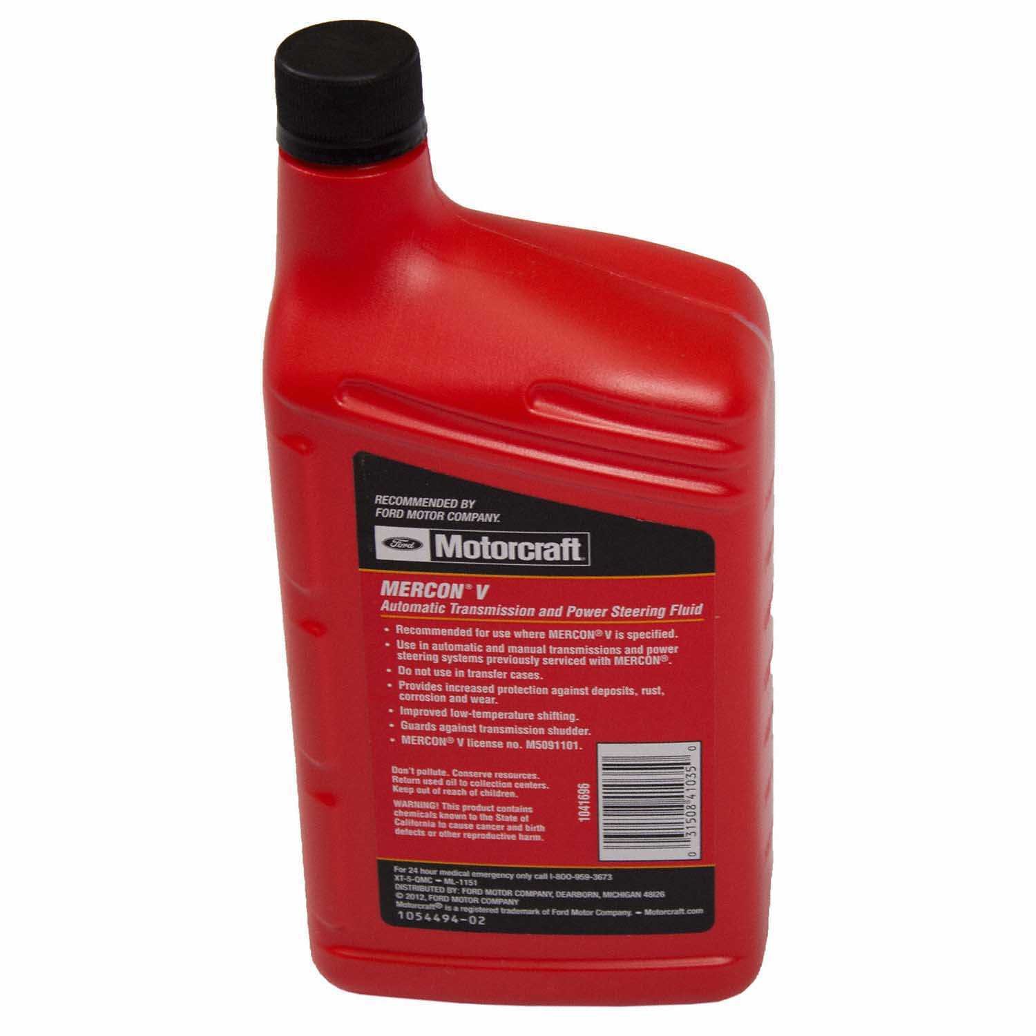 Олива MERCON V 1кварта (946мл) Motorcraft XT5QMC Ford F-150, Aerostar, Explorer, Expedition, Ranger, Mustang, Windstar, Taurus, Edge, Focus, Kuga, Fusion, Probe