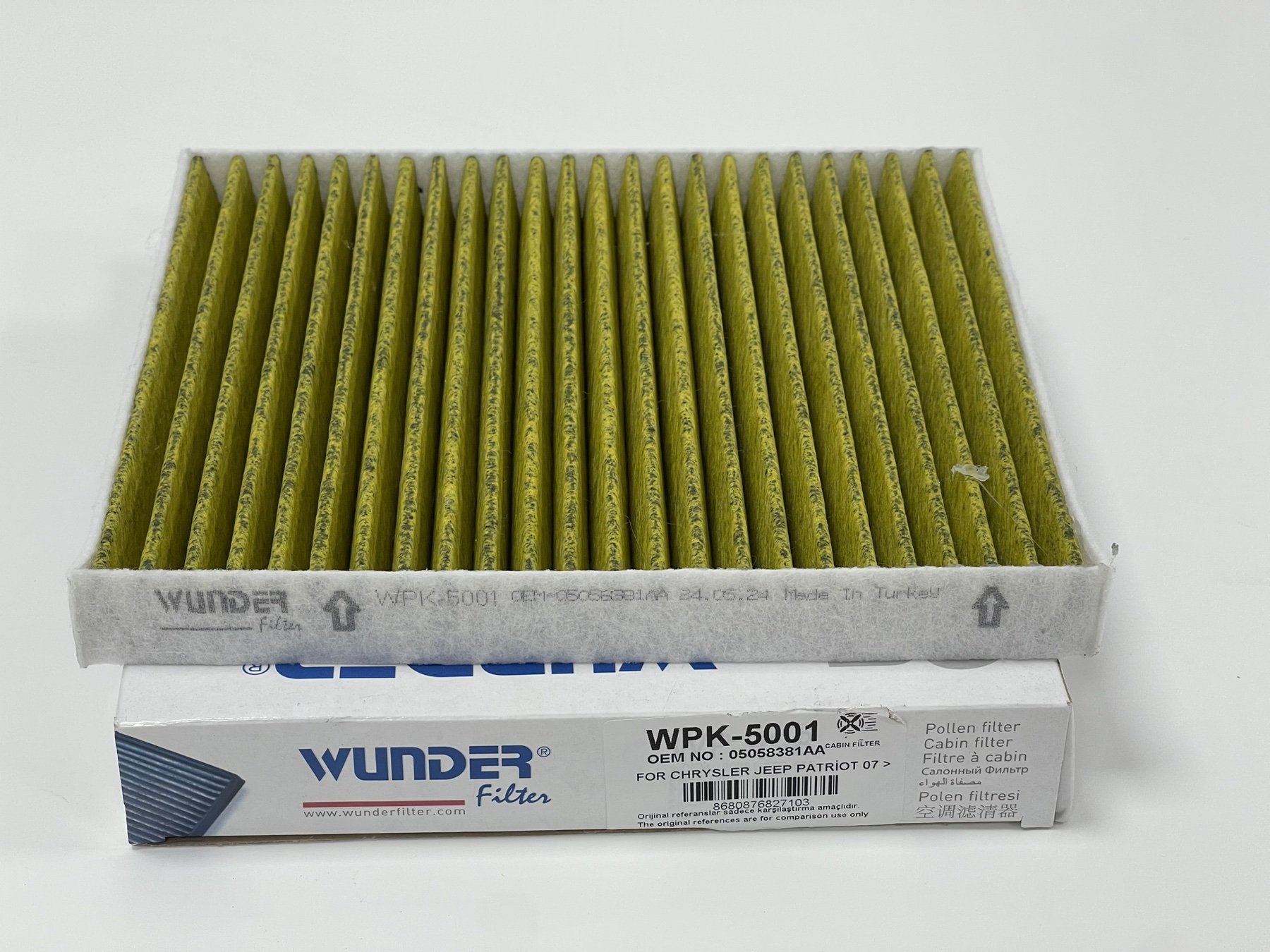 Фільтр салону Jeep Patriot/Dodge Avanger/Calibre 07- (вугільний) WUNDER FILTER WPK 5001 Fiat Freemont; Dodge Caliber, Avenger, Journey; Jeep Compass, Patriot; Chrysler Sebring